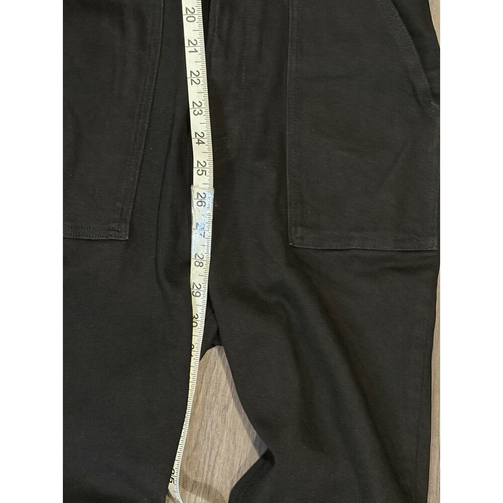 Good American Black Denim Zip-Front Collared Short Sleeve Jumpsuit M - Picture 7 of 10
